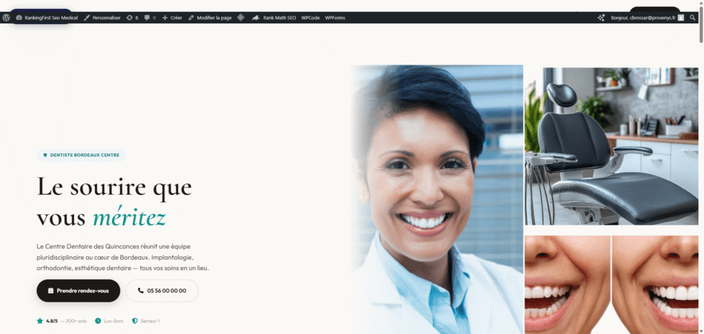 Modèle de site médical Éditorial — Centre Dentaire des Quinconces — RankingFirst